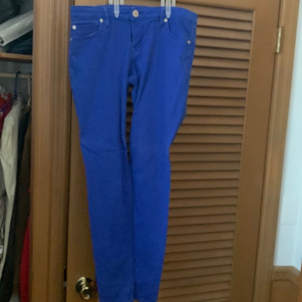 Size 8R Express electric blue skinny jeans
